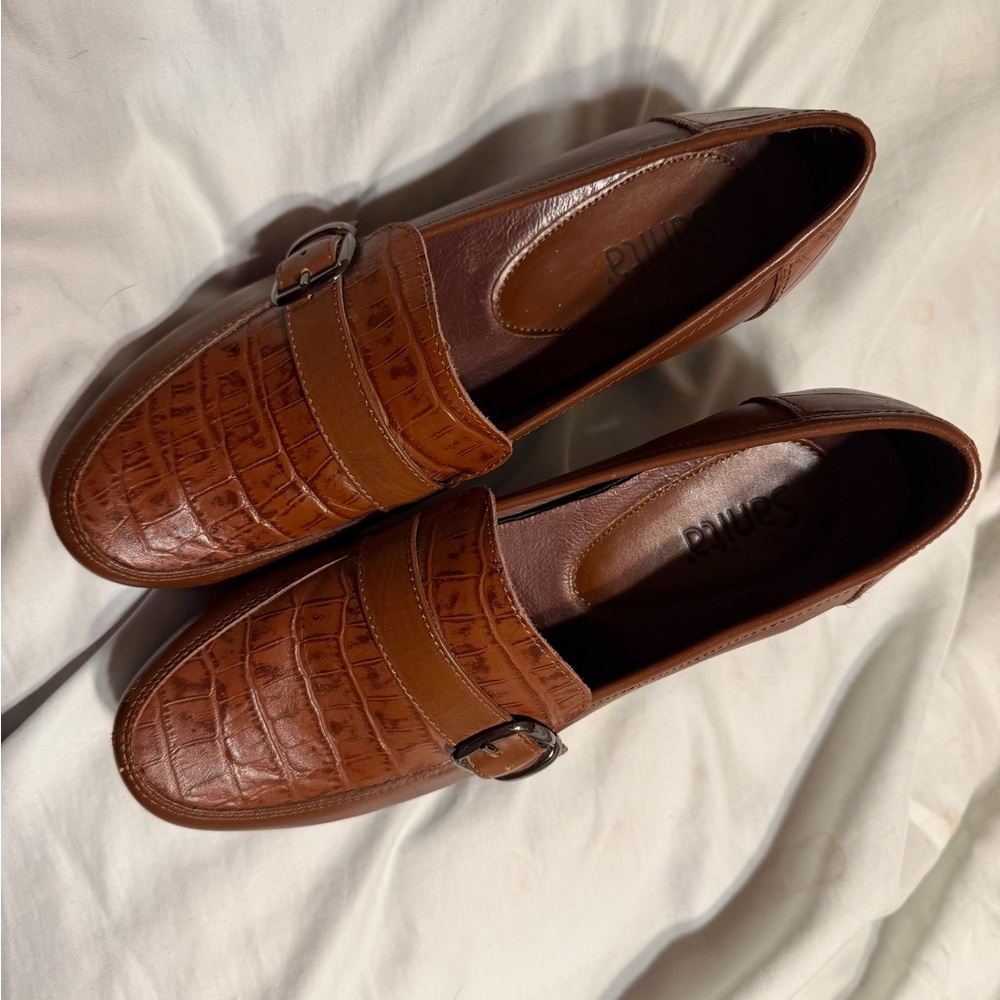 Brown Leather Heels NWOT